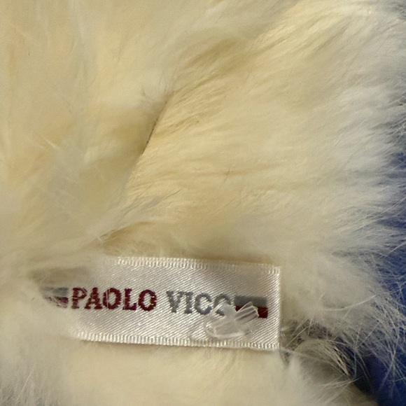 NWOT Women’s Vintage Paolo Vico Cobalt Blue Genuine Leather and Fur Gloves - Picture 6 of 9